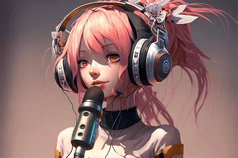 Premium Photo | Virtual person virtual singer Anime style girl in ...