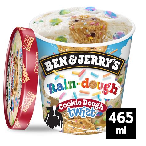 Ben And Jerrys Ice Cream Dessert Rain Dough Cookie Dough Twist 465 Ml