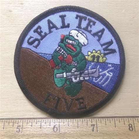 Us Navy Seal Team Five Embroidered Patch Ebay Embroidered Patches