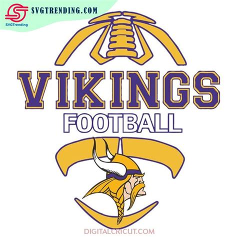 The Vikings Football Logo Is Shown In Purple And Yellow