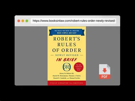 Book Robert's Rules of Order Newly Revised In Brief, 3rd edition → ...