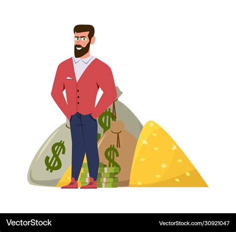 Rich Millionaire Relaxed Businessman Or Wealthy Vector Image