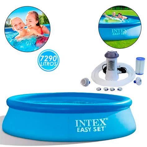 Piscina Inflável 7290 Litros Easy Set Intex Filtro Leroy Merlin