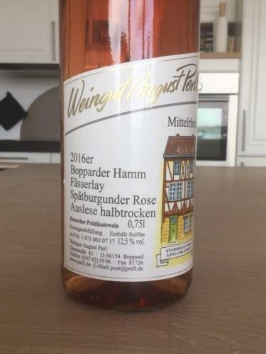 Weingut August Perll Bopparder Hamm F Sserlay Sp Tburgunder Rose