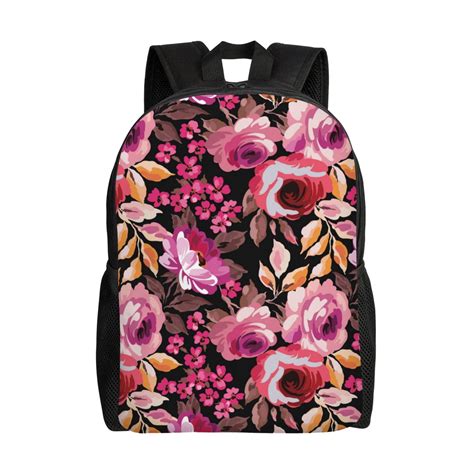 Wukai Rose Flowers Travel Laptop Backpack Waterproof Anti Theft