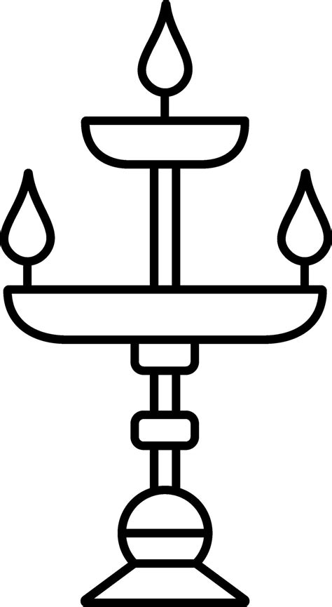 Isolated Buring Diya Stand Icon In Flat Style 24973160 Vector Art At