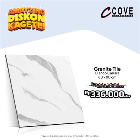 Jual Cove Granite Tile Bianco Carrara X Shopee Indonesia