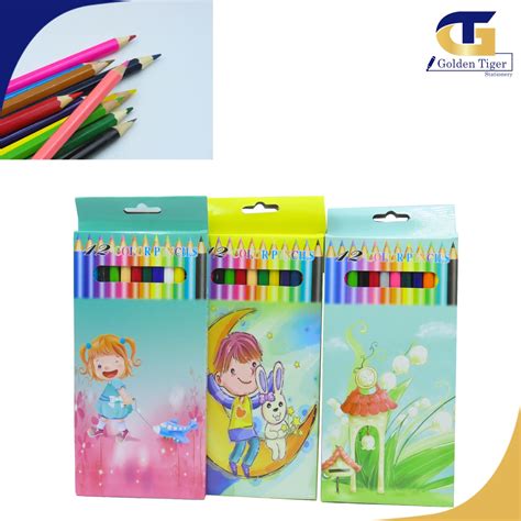 China Color Pencil 12 Colors Golden Tiger Stationery Store