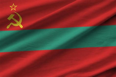 Premium Photo | Transnistria flag with big folds waving close up under ...