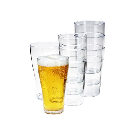 Unbreakable Beer Glasses Schooner Elite Polycarbonate Drinkware X 24 206 1nuas Ebay