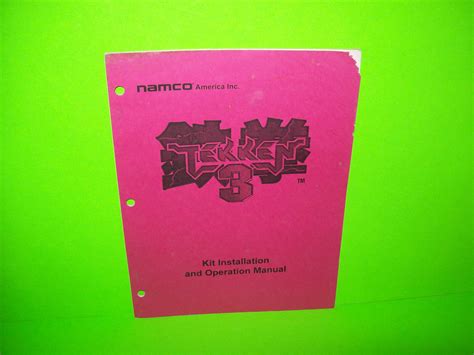 TEKKEN 3 ORIGINAL VIDEO ARCADE GAME OPERATORS SERVICE REPAIR MANUAL