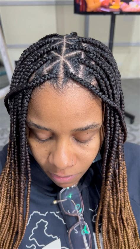 Beautiful Ombr Knotless Braids With Triangle Parts Long Braids