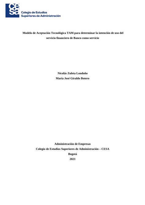 Pdf Modelo De Aceptaci N Tecnol Gica Tam Para Determinar La