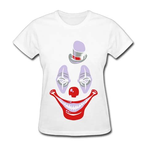 O Neck Short Sleeved Scary Clown Design Cotton Casual Shirt Top Tee Big Size Summer T Shirt