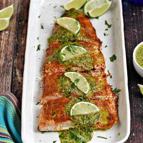 Salmon With Cilantro Sauce Cooking With Curls