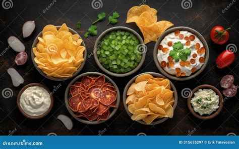 Snacks And Chips With Different Flavors Stock Image Image Of Chips Food 315635297