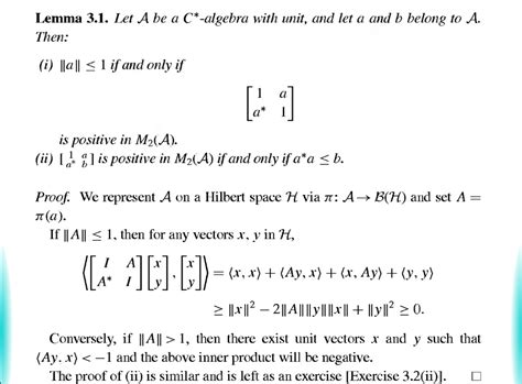 prove  operator matrix  positive mathematics stack exchange