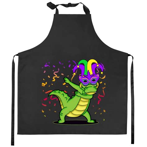 Mardi Gras ,Mardi Gras alligator Kitchen Aprons sold by Earwig | SKU 99837775 | Printerval