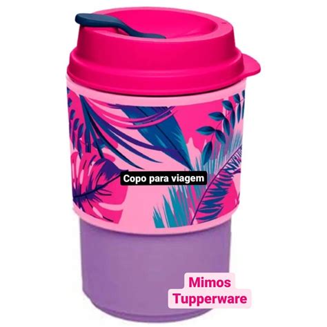 Tupperware Copo Para Viagem Floral Ml Shopee Brasil