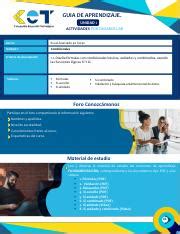 Gu A De Aprendizaje Pdf Guia De Aprendizaje Unidad Actividades