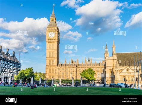 Big Ben Clock Tower Above The Palace Of Westminster And Houses Of