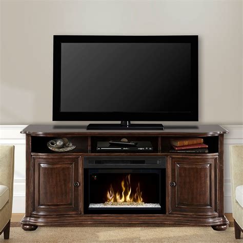 Henderson Distressed Cherry Electric Fireplace Entertainment Center W