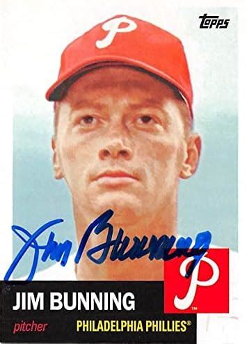 Jim Bunning Autographed Baseball Card Philadelphia Phillies