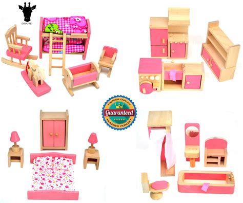 The Best Barbie Doll House Furniture Set Wooden Home Previews