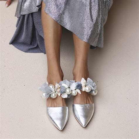 Custom Mule Embellished Grey Slippers Slaylebrity