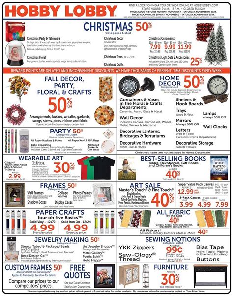 Hobby Lobby Christmas Ad Deals 2024