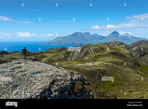 The Mountains Of The Isle Of Rum From An Outcrop Of Columnar Pitchstone