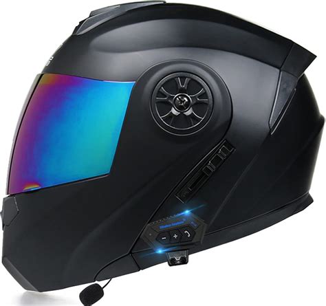 Buy Bluetooth Modular Motorcycle Helmet Front Flip Up Motorbike Helmet Dot Ece Approved Full