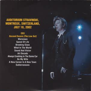 David Bowie Montreaux Auditorium Stravinsky Wait Until