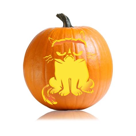 Grumpy Cat Pumpkin Pattern - Ultimate Pumpkin Stencils