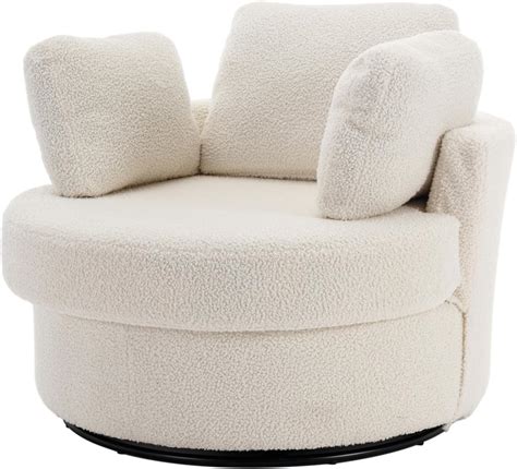 Amazon Calabash Boucle Swivel Barrel Chair Round Swivel