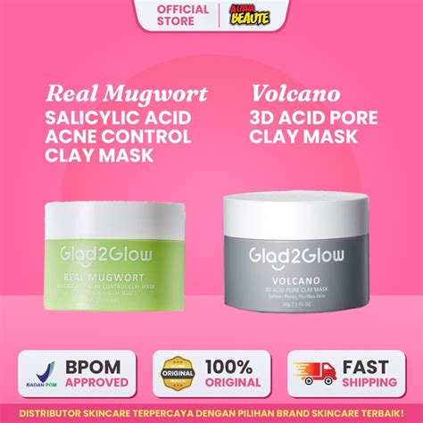 Jual Glad 2 Glow Volcano 3D Acid Pore Clay Mask G2g Mugwort Salicyc