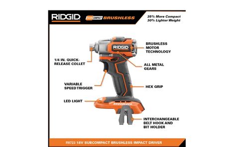 Ridgid R V Brushless Subcompact Drill Driver And Impact Driver