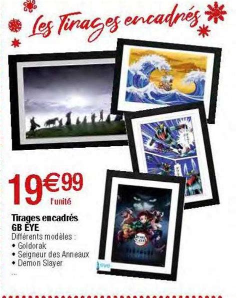 Promo Tirages Encadrés Gb Eye chez Migros France iCatalogue fr