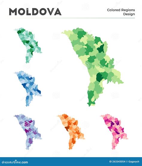 Moldova Map Collection Stock Vector Illustration Of Outline