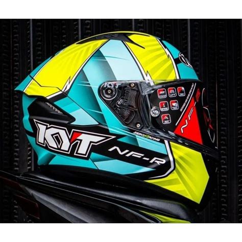 Kyt Nfr Xavi Forest Yellow Green Doff Original Double Visor