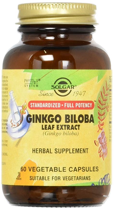 Herbs And Natural Medicines Solgar Ginkgo Biloba Leaf Extract 60 Caps