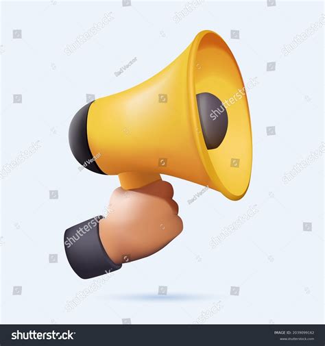 Male Hand Holding Megaphone Place Speech Stock Vector Royalty Free 2039099162 Shutterstock