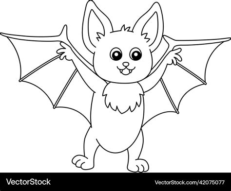 Bat Animal Coloring Page Isolated For Kids Vector Image