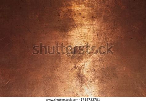 Copper Surface Bronze Background Metal Plate With Spots And Scratches