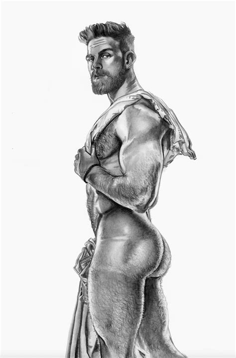 Ready Male Nude Queer Giclee Art Print Gay Drawing Print Erotic Art