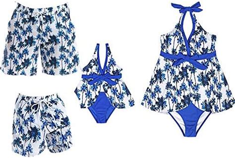 Lazeny Madre e Hija Traje de Baño Mujer Niña Bikini Familia Talle Alto Bañadores con Diadema