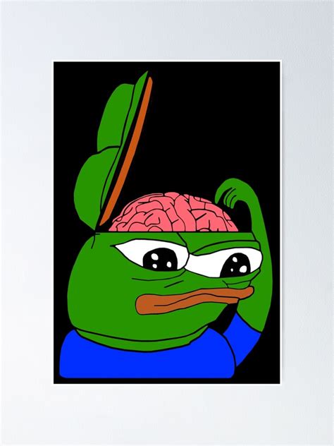 Pepe Thinking Brain Scratch Poster For Sale By Slav Art Redbubble