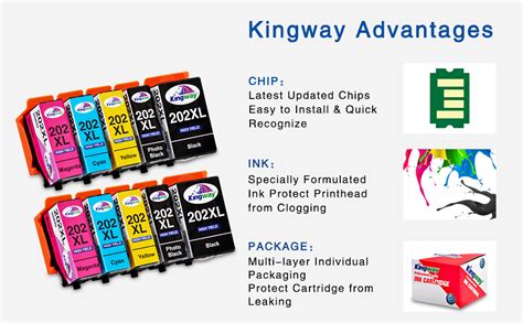 Kingway Xl Ink Cartridges For Epson Xl Ink Black Cyan Magenta