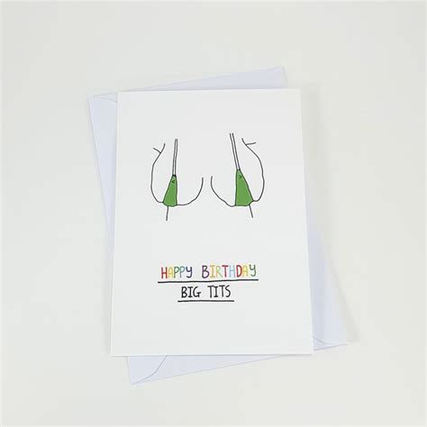 Happy Birthday Big Tits Card Birthday Card Party Boobs Etsy