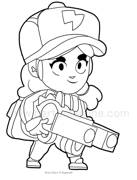 Brawl Stars Coloring Page Character Jessie Star Coloring Pages Porn